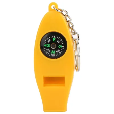 Whistle Compass with Thermometer Magnifier Pointer Survival Whistle Thermometer Crisp Sound