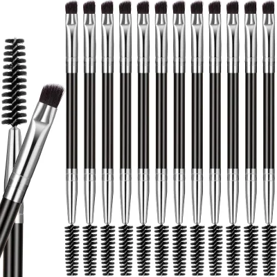2 in 1 Eyebrow Brush Dual Ended Angled Brush Double-headed Nylon Handle Beauty Make up Brushes Tools