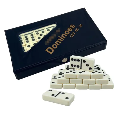 Manufacturers Directly Supply Customization Colored 28 Pcs Luxury Domino Game Set Double Six Dominoes Melamine Dominoes Set