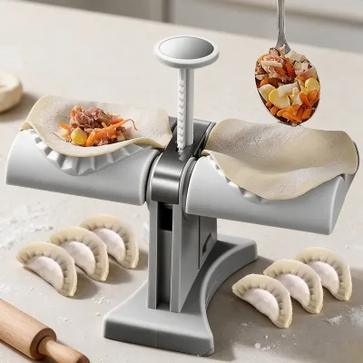 Automatic Double Head Plastic Eco-Friendly Household Small Manual Diy Dumpling Mold Wrapper Press Maker Kit Set