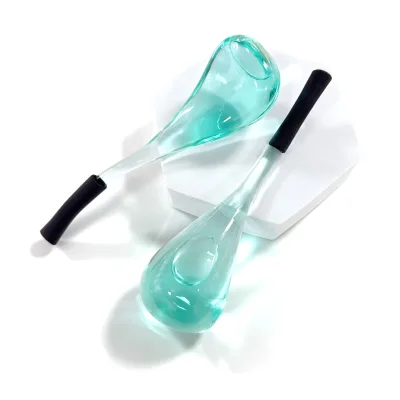 Ice Hockey Scoop Beauty Ball Powder Crystal Ice Ball Ice Therapy Facial Massage Glass Wave Ball Wave Spoon 2pcs/set