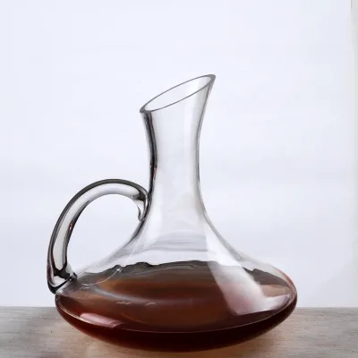 Handmade Slant Top Wine Decanter With Handle