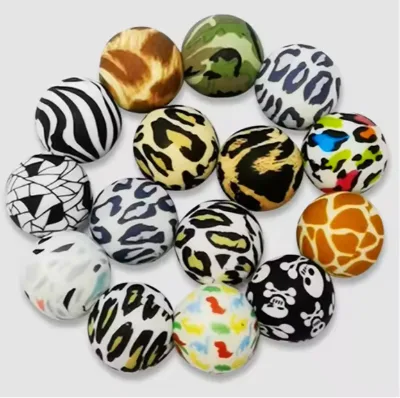 2024 Popular Print Leopard Cheetah Silicone Beads 15mm Round Wholesale
