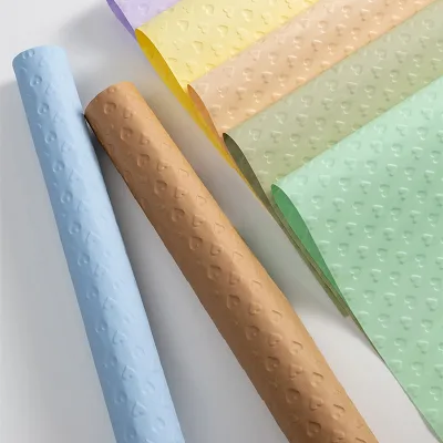 Heart Embossed Kraft Paper Craft Flower Wrapping Paper for Gift Packaging and Floral Decorations