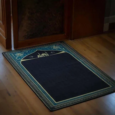 Hot Sale Traditional Prayer Mat for Islamic Ramadan Soft Thick Anti-slip Prayer Mat Printed Foldable Muslim Prayer Rug