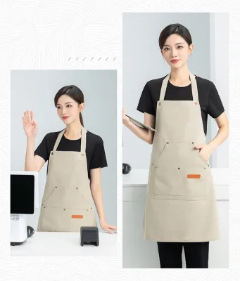 Wholesale OEM ODM Logo Restaurant Chef Apron Reusable Kitchen Christmas Wedding Sleeveless Durable Water Resistant Breathable