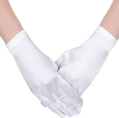 Satin Wrist Length Gloves Women's Gown Gloves Opera Wedding Banquet Dress Glove for Party Dance