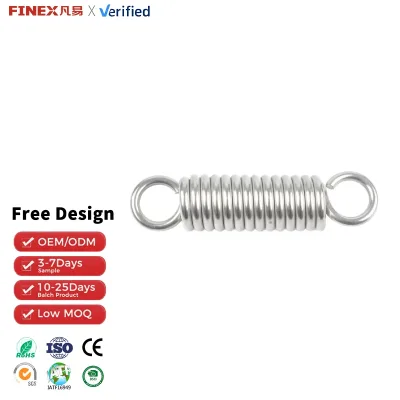 Manufacture Safety Tension Drawbar Mooring Extension Spring Tighten SS304 Double Hook Spiral Industrial Swing Chair