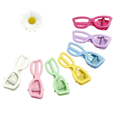 Unique Features Candy Color Duckbill Hair Clips Funny Novelty Hair Clip Glasses Shaped Duckbill Clip