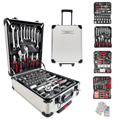 499pcs CRV Multifunction Household Auto Repair Tool Kits Hand-powered Screwdriver and Combination Tool Box Set