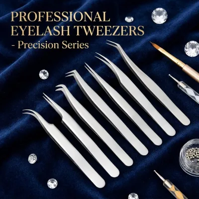 Eyelash Extension Kit Tweezers Beginner-Friendly Lash Tools Easy-Grip Precision Tweezers for Home Travel Use