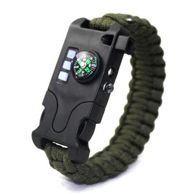 Supplier Most Popular Survival Kits Bangle Bracelet, Survival Camping SOS Laser Light and Outdoor Accessories Bracelet