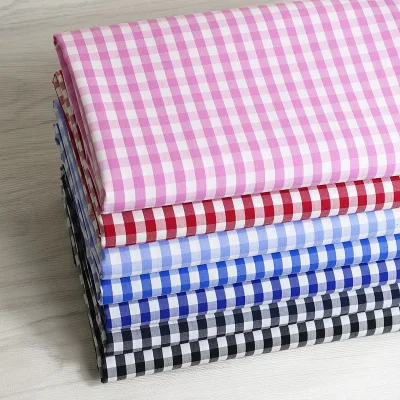 Shirt Fabric Cotton Spandex Brocade Fabric Small-Check Stretchy Yarn-Dyed Classic Shirt Casual Wear Material