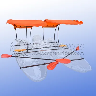Customized 12FT 6 Person Ocean Entertainment Leisure Six Seat Transparent Crystal Kayak for Sale