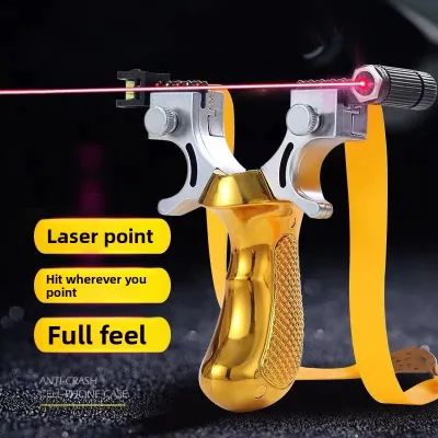 Powerful Hunting Slingshot Resin Outdoor High Precision Shooting Adult Competition Folding Slingshot Rubber Band Laser-equipped