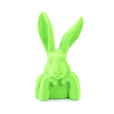 Large Flocked Rabbit Figurine Velvet Soft Touch Plastic Bunny Statue Modern Home Decor Ornament Easter Gift Office Desk Shop