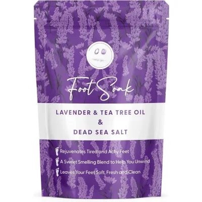 Lavender Tea Tree Oil Bath Salt Fungal Foot Athletes Foot Moisturizing Deodorizing Exfoliating Oil-Control Foot Soak