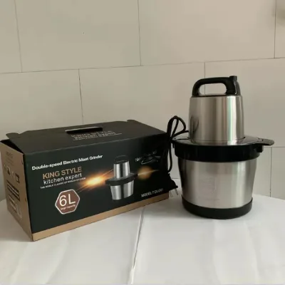Electric 6L Stainless Steel Meat Grinder Mixer Cross-Border Household and RV Applicable Meat Chopper Blender Stuffing Machine