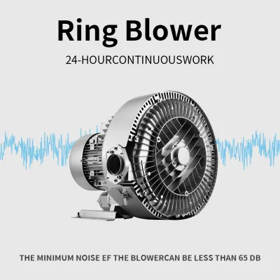 Energy Saving High Pressure AC Electric Blower Oil Free Dual Impeller Aluminum Alloy OEM CE Certified for Fish Farming