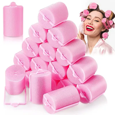 Wholesale Custom Eco-friendly Soft Foam Hair Rollers Household Self Grip Sleeping Hair Curler Rollers for Long Short Hair