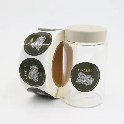 Wholesale Custom Printed Matte Vinyl Candle Label Roll Self Adhesive Waterproof Sticker for Glass Jar Tin Can