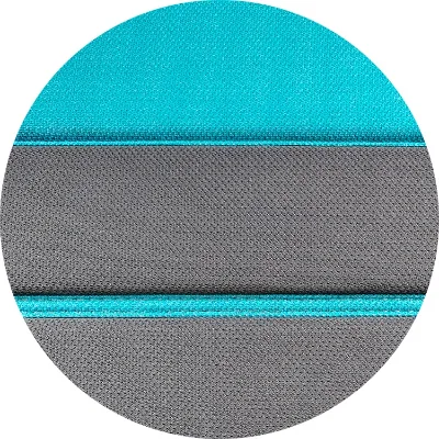 Peacock Blue & Light Gray Three Layer 3D Mattress Border Fabric