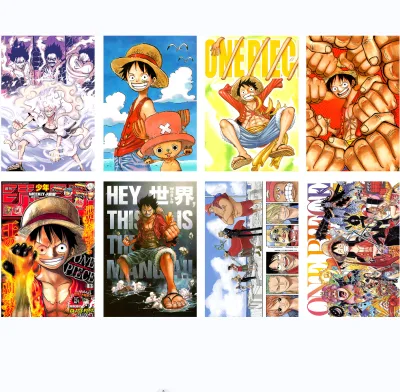 New 8pc Per Set Mixed Anime Girls Cartoon Poster Luffy Demon Slayer HD Printing Wall Hanging Picture Collection Wall Poster