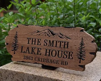 High Quality Wholesale Custom Personalized Lake House Sign Personalized Cabin Sign Rustic Wood Welcome Sign for Outdoor