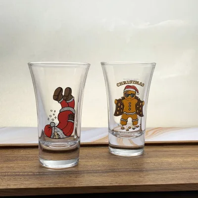 Customised High Quality Transparent Fun Shot Glasses 2.5oz 65ml Bullet Thick Base Custom Shot Glasses for Wedding Party Gift
