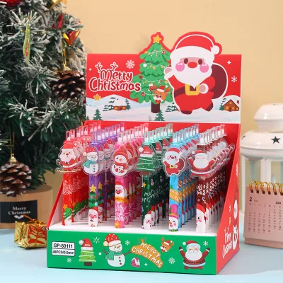 Creative Bullet Signature 0.5mm Black Ink Neutral Pens Cartoon Christmas Series Students' Stationery Acrylic Gel Pens
