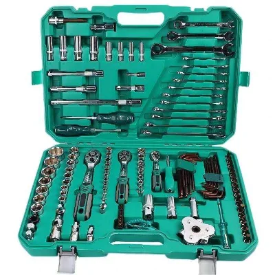 Multifunction 128 Pcs Car Repair Tool and 72 Teeth Ratchet Hand Tools Drive Hex Wrench Socket Set