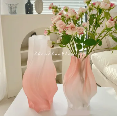 Simple creative glass vase ins style living room flower arrangement hydroponic flowers flower ware handicraft decoration