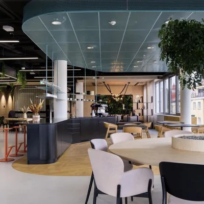 AJJ-C76 Exhibition Hall and Office Design Complete Set of Custom-made Furniture for Commercial Office Space