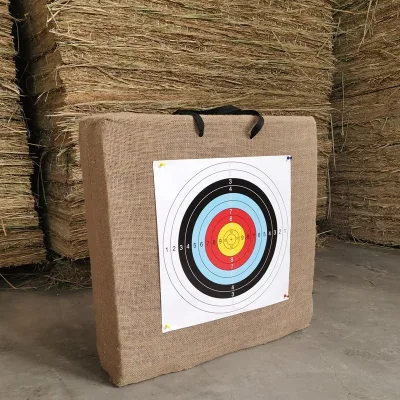 Outdoor Wear Resistant Straw Made Archery Target Portable Square Shape Replaceable Bullseye Daily Shooting Practice Equipment