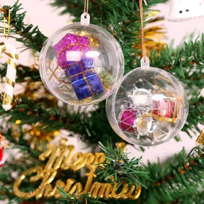 Custom Acrylic Cheap Ornament Plastic Clear Christmas Balls