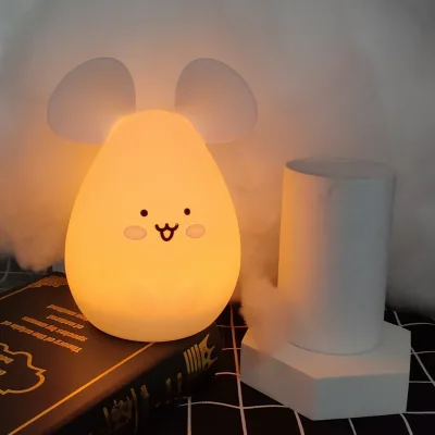 Silicone Mouse Night Light Soft and Safe for Kids Ideal Bedroom Lamp Kids Children & Baby Nursery Perfect Christmas Gift Lamp