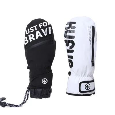 Waterproof Windproof Winter Thermal Gloves with External Wrist Strap Thickened 3M Insulated Snowboard Mittens