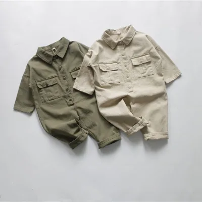 Korean Version Ins Style Fashion Denim Simple and Leisure Baby BOYS Suspenders Overalls for Custom Children's Overalls Jumpsuit