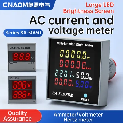 Hot Sell New Stype SA-50/60 Series Big Screen Voltmeters Ampere HZ Digital Display Indicator Lamp 22mm Three Display Meter