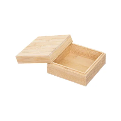 Custom logo Bamboo Wooden Jewelry Gift Packaging Box with Lift Out Lid