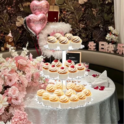 Modern Eco-friendly Acrylic Dessert Display Stand with Storage Portable Design