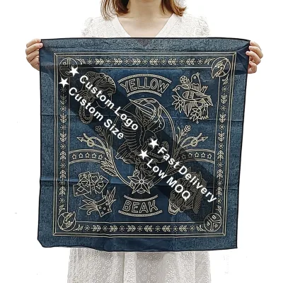 Custom Logo Printed 100% Cotton Multifunctional Face Bandana