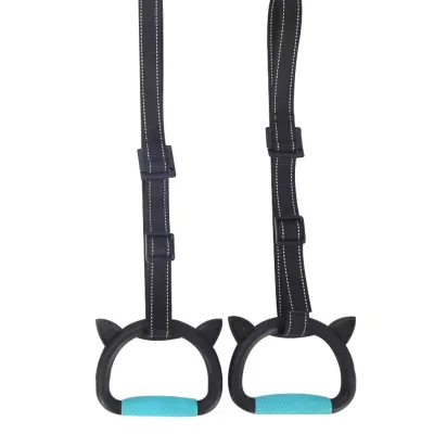 Kids Gym Rings Adjustable Non-Slip Exercise Training Straps Workout Ring for Children Heavy Duty Pull up Bar