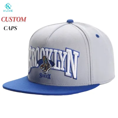 High Quality Custom 3D Embroidery Snapback Hats Unisex Flat Bill Baseball Caps Street Hip Hop Waterproof Polyester Cotton Fitted