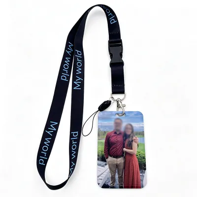 Custom Promotional Lanyards Customized Text Graphic Neck Strap for Conference Staff Credential Badge