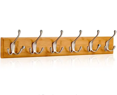 2024 Wal Mounted Coat Rack 4 Matt-Nickel Triple Coat Hooks Wall Shelf Coat Hooks Rack with Hooks for Living Room