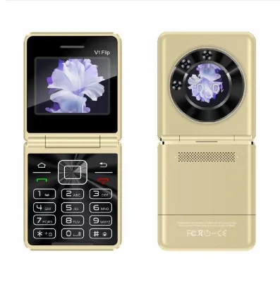 V1FLIP Cell Phone 2.4 Inch Non-Smartphone Flip Button Elderly Phone 2g Dual SIM Mobile Phone