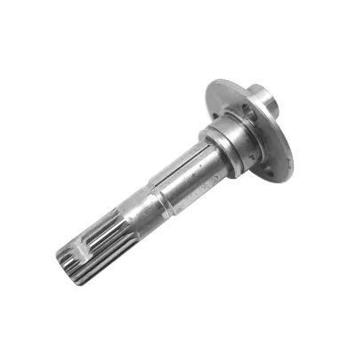Custom Machined Flanged Spline Output Shaft Alloy Steel Heat Treated Replacement Parts for Machinery