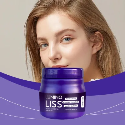 HOEGOA Protein Straightening Cream with Hydrolyzed Keratin Nourishing & Smoothing for Silky Smooth Lustrous Hair-Strong Hold