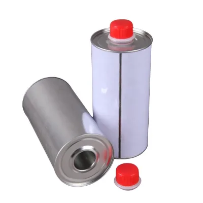 Screw Top Glue Round Packaging Tin Can Round with Red Cap Lids